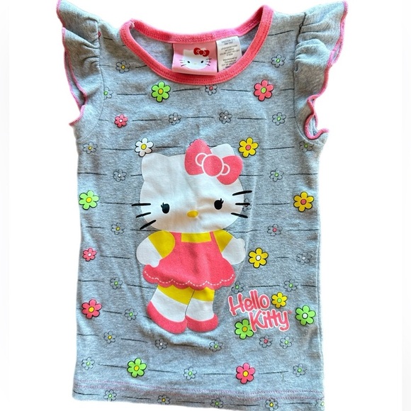Hello Kitty 3T Girls Flutter  Sleeve Pajama Tank Top - Picture 1 of 4